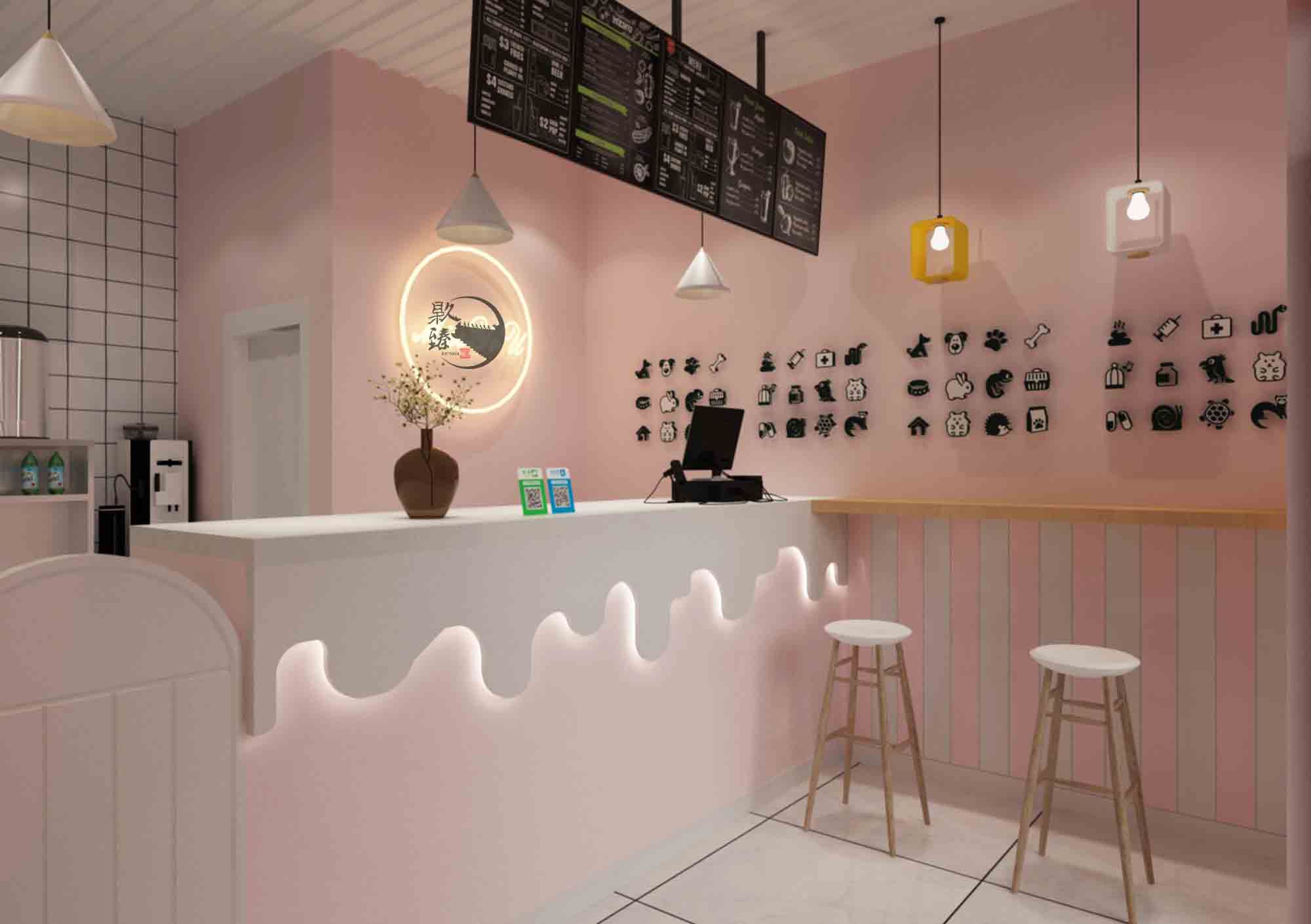 宁夏甜心奶茶店设计|设计师所营造的气氛无不让人感觉舒适